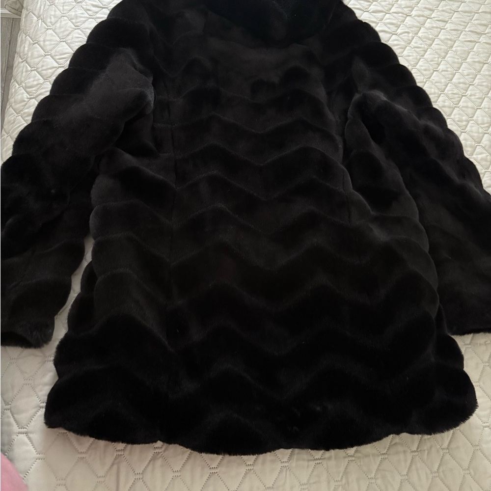 Liz Claiborne Black Faux Fur Jacket